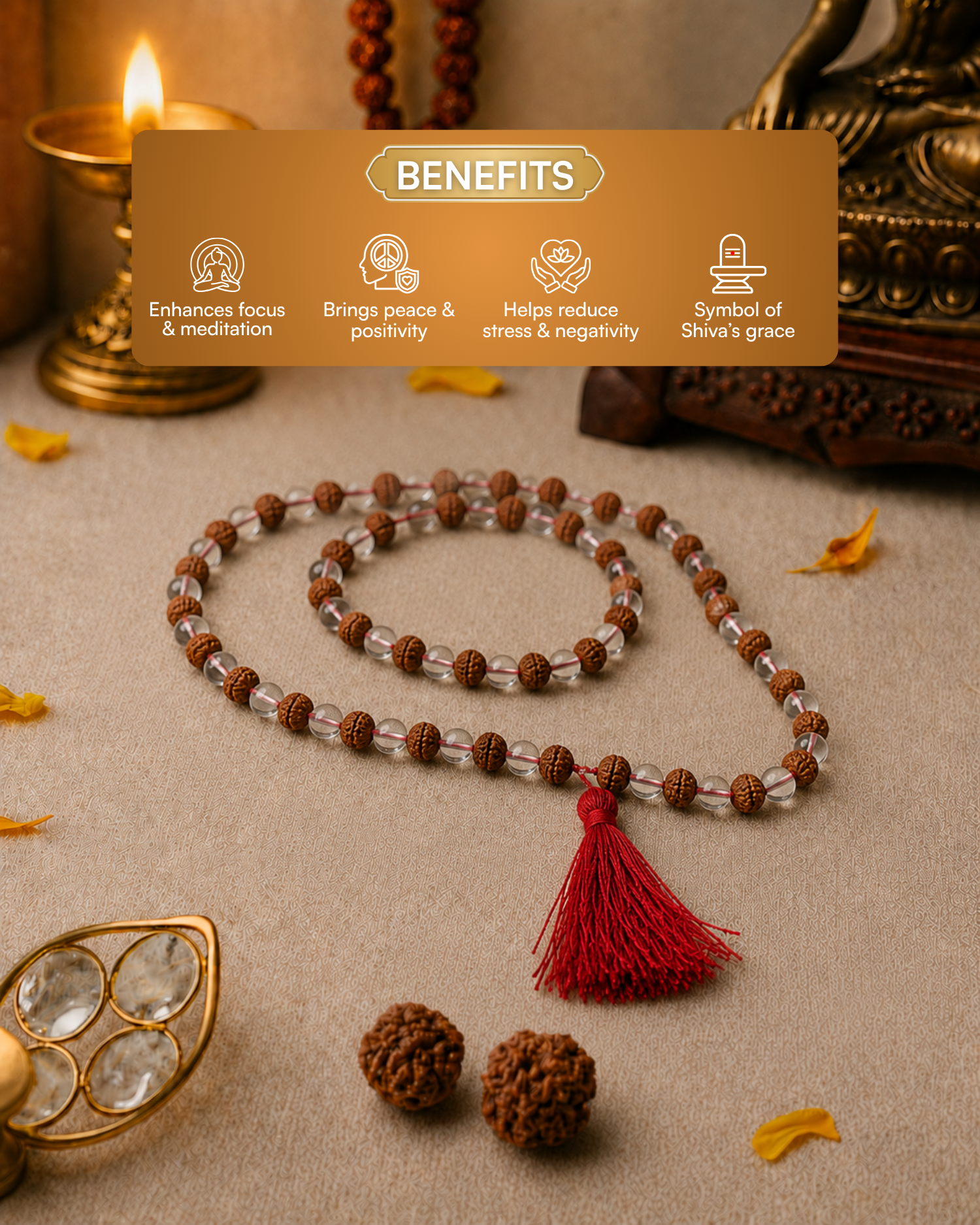 Rudraksh Sphatic Mala