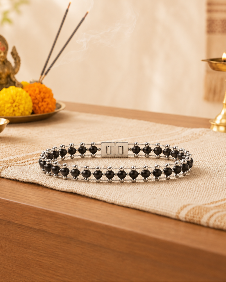 Silver Plated Karungali Modern Bracelet
