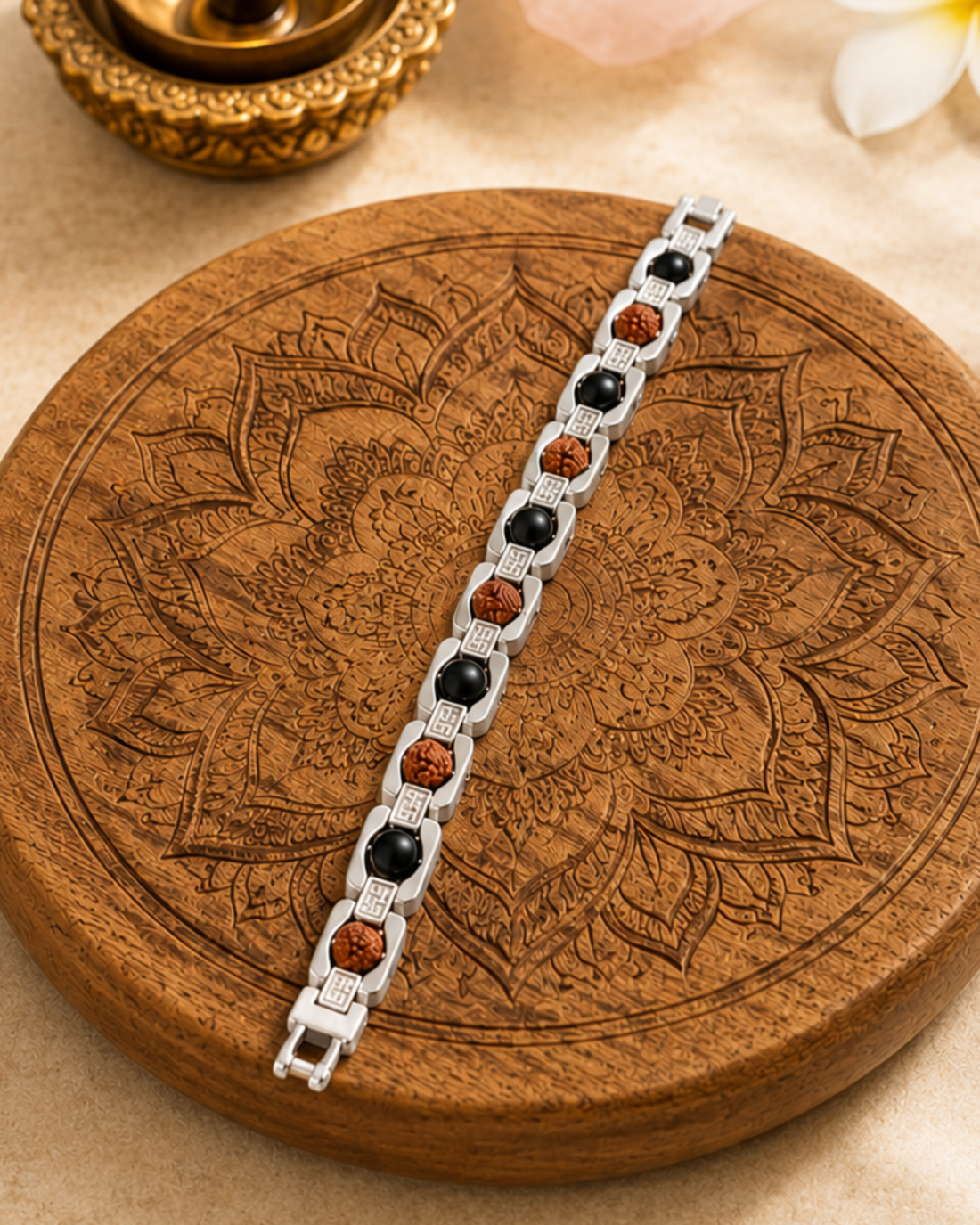 Silver Plated Essential Rudraksh Karungali Bracelet