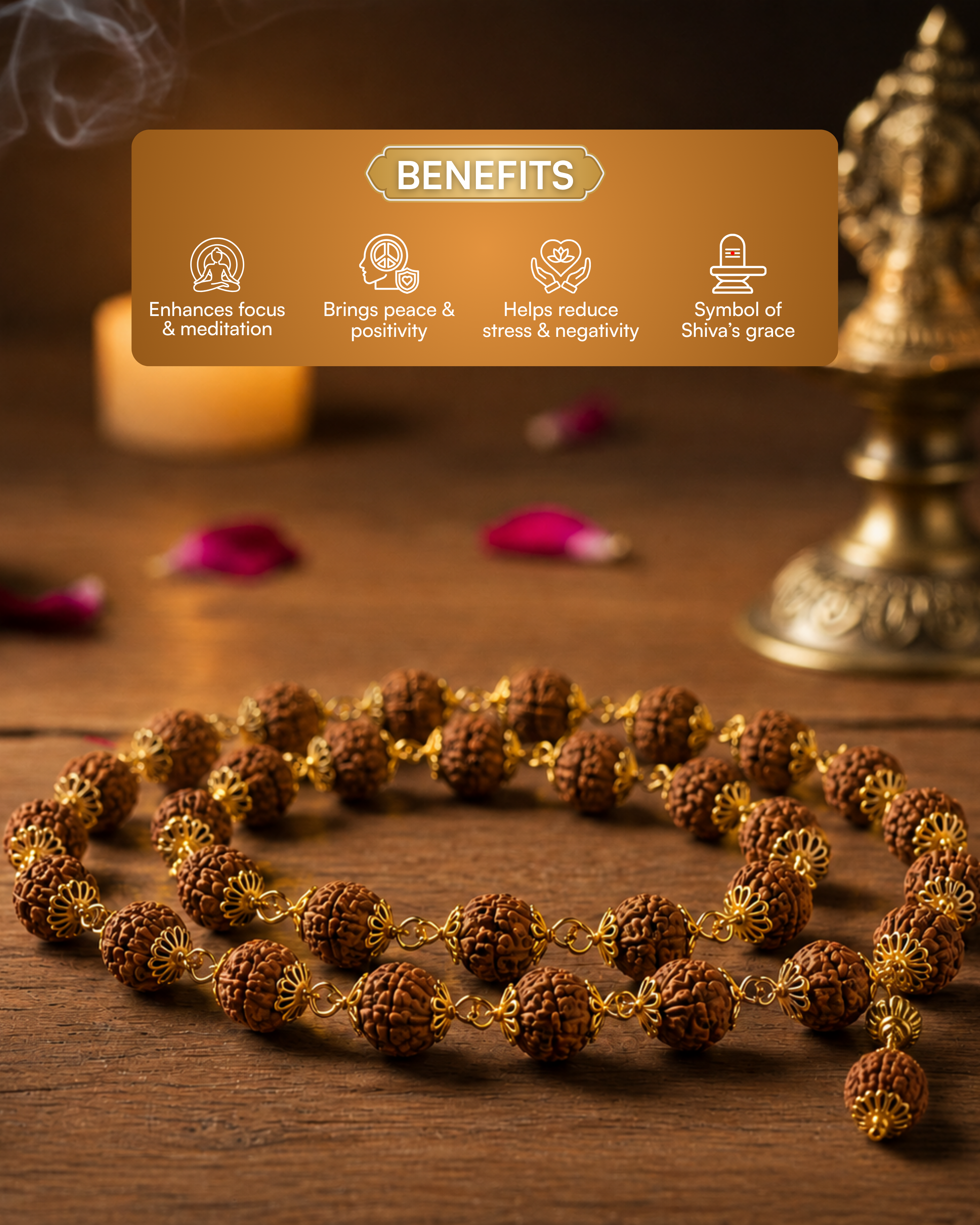 Gold Plated Shuddoham Rudraksh Mala