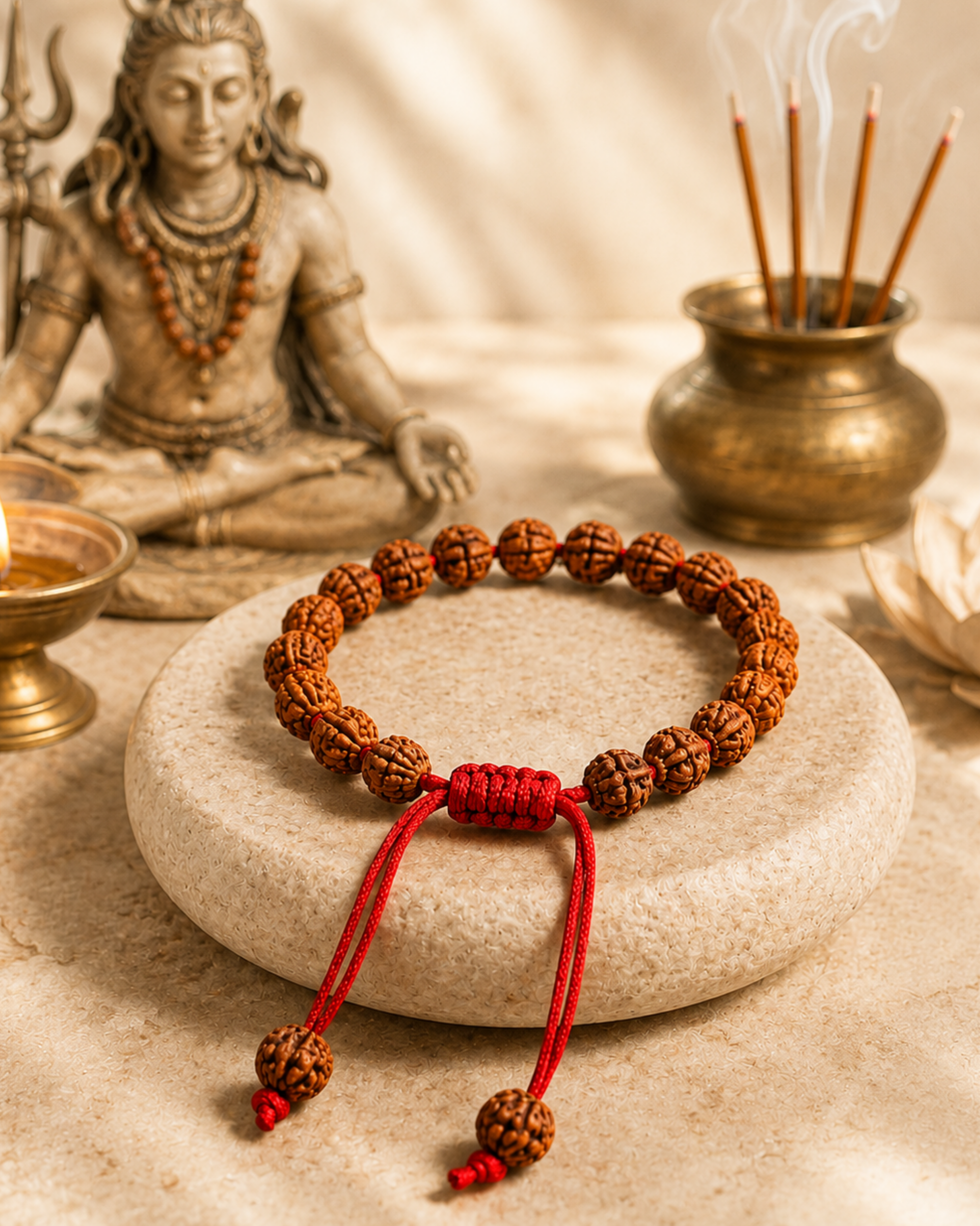 5- Mukhi Rudraksh TieUp Band