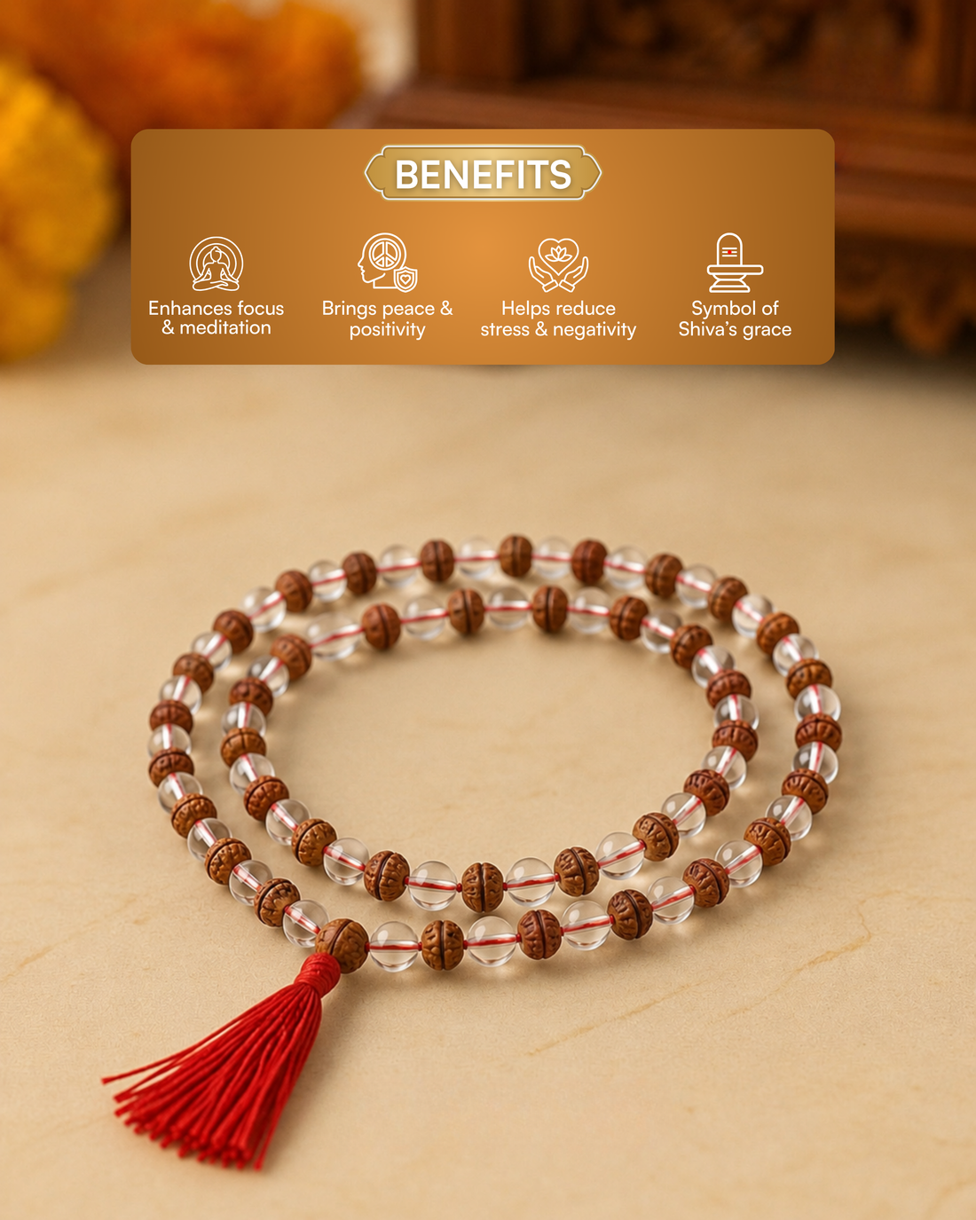 Rudraksh Sphatic Mala