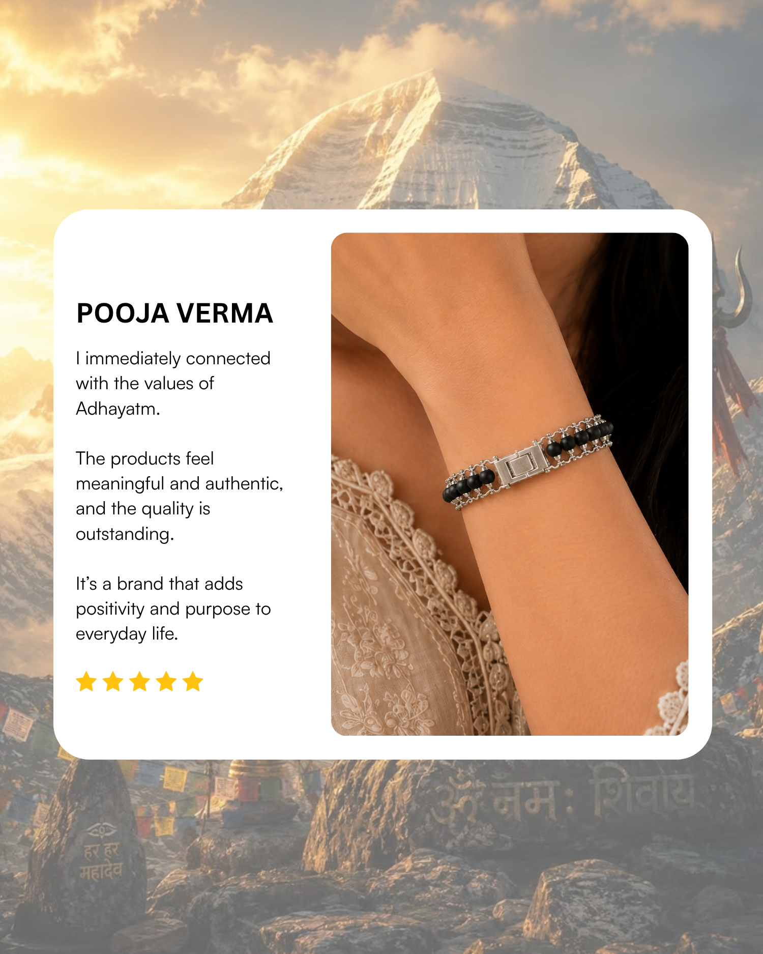 Silver Plated Karungali Modern Bracelet