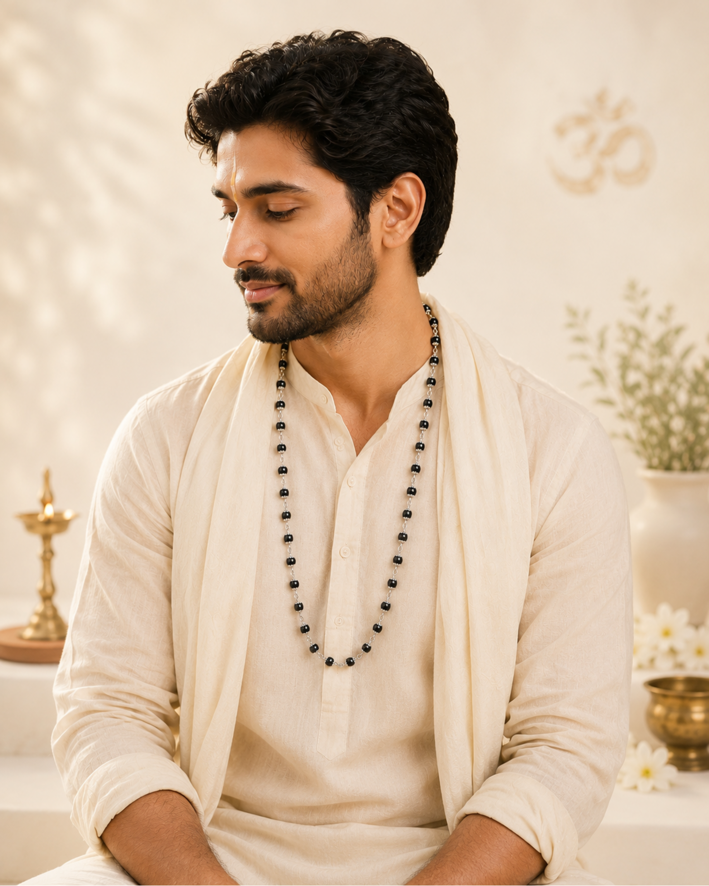 Silver Plated Karungali Mala