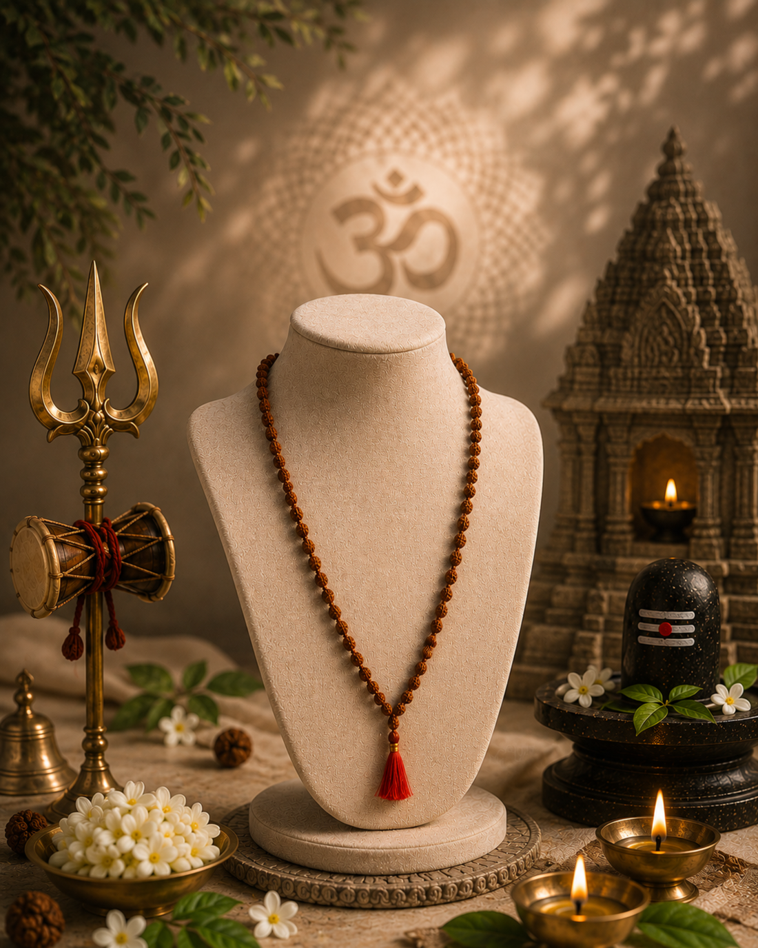 Brown Rudraksh Mala 108+1 Beads (भूरे रुद्राक्ष माला 108+1 मोती)