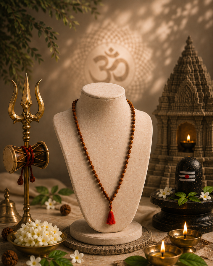 Brown Rudraksh Mala 108+1 Beads (भूरे रुद्राक्ष माला 108+1 मोती)