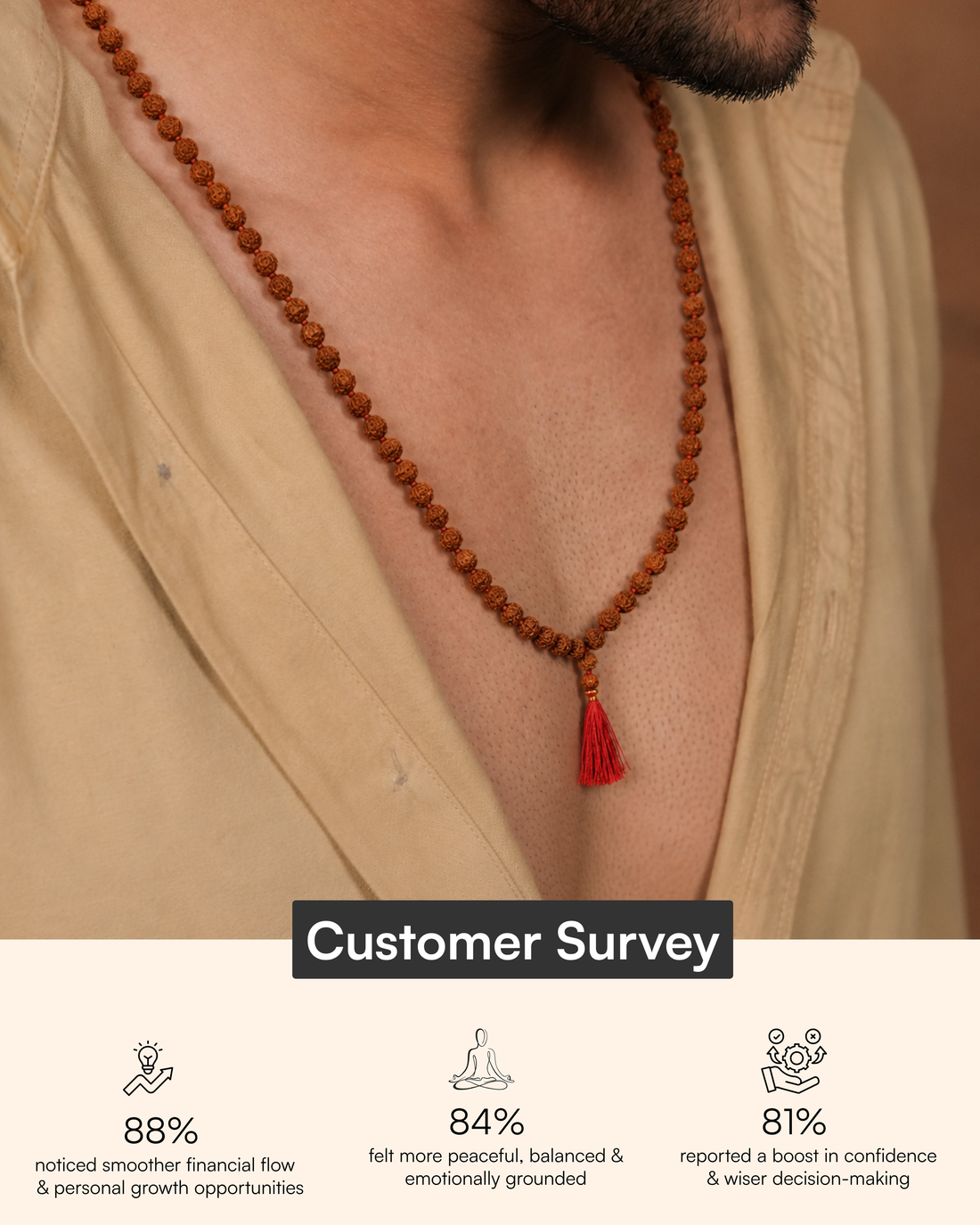 Brown Rudraksh Mala 108+1 Beads (भूरे रुद्राक्ष माला 108+1 मोती)