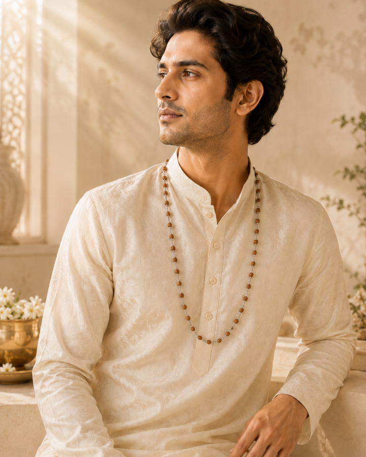 Silver Plated Elegant Rudraksh Mala