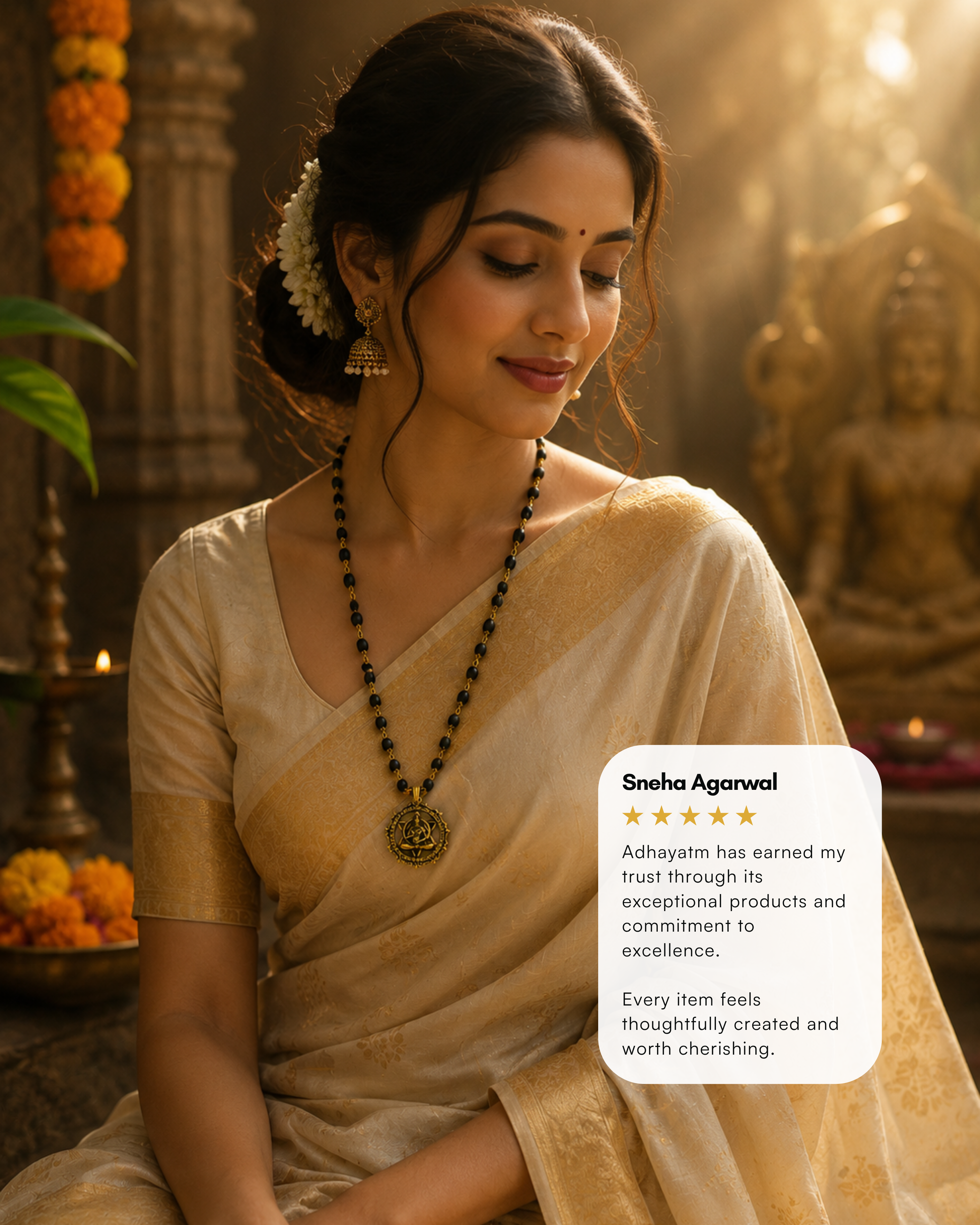 Gold Plated Bajrang Protection Karungali Mala