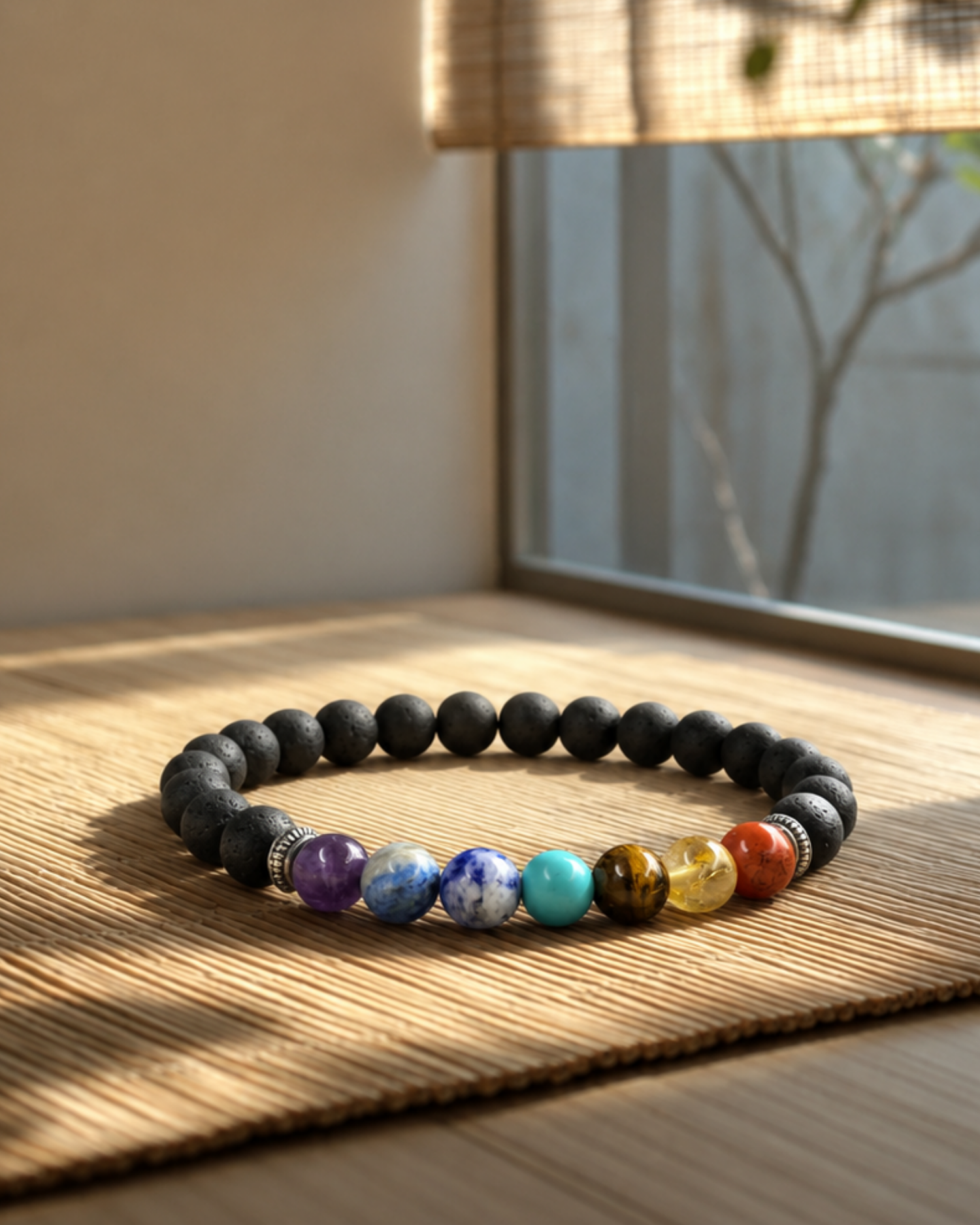 Karungali Seven Chakra Band-Natural Ebony Wood