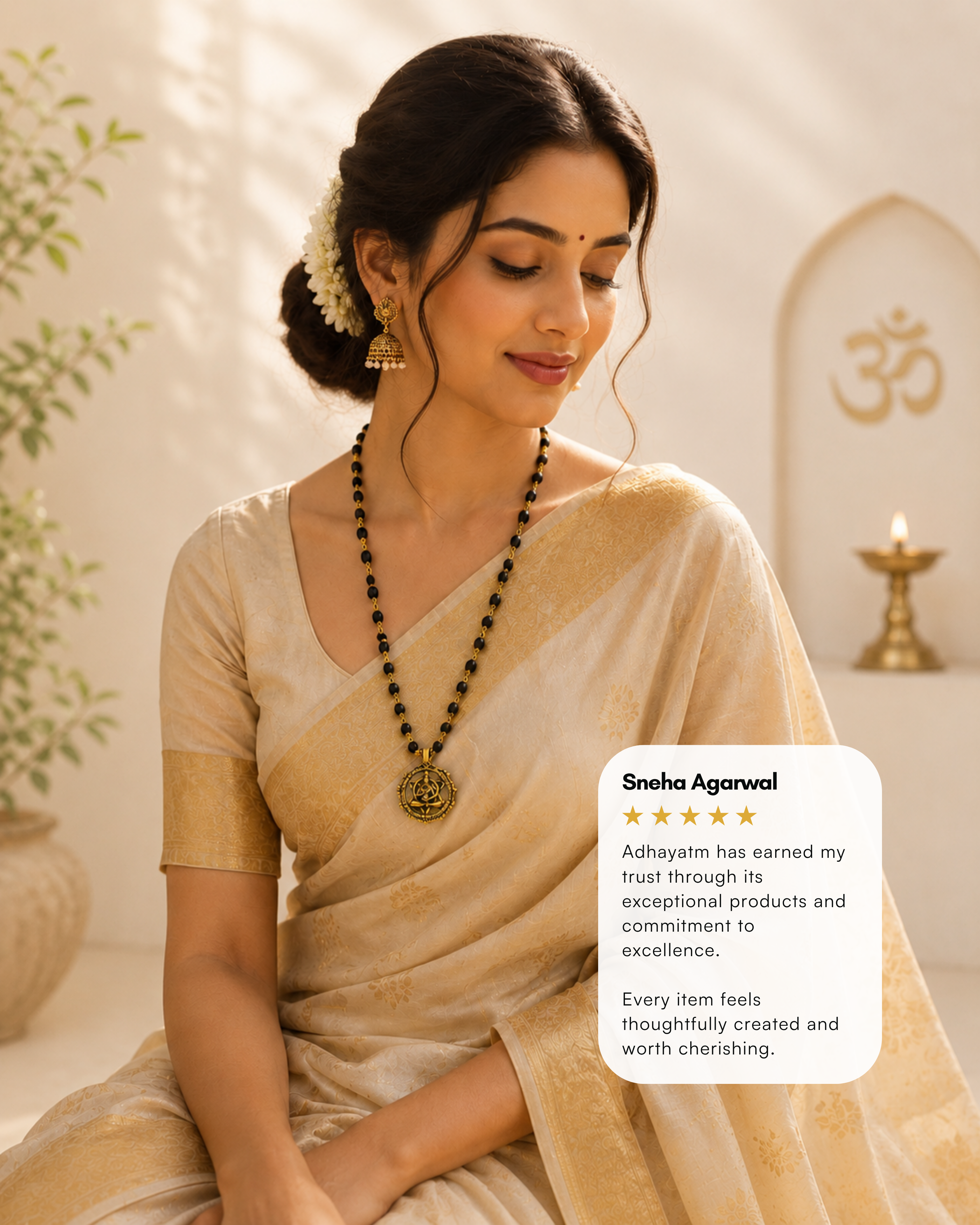 Gold Plated Bajrang Protection Karungali Mala
