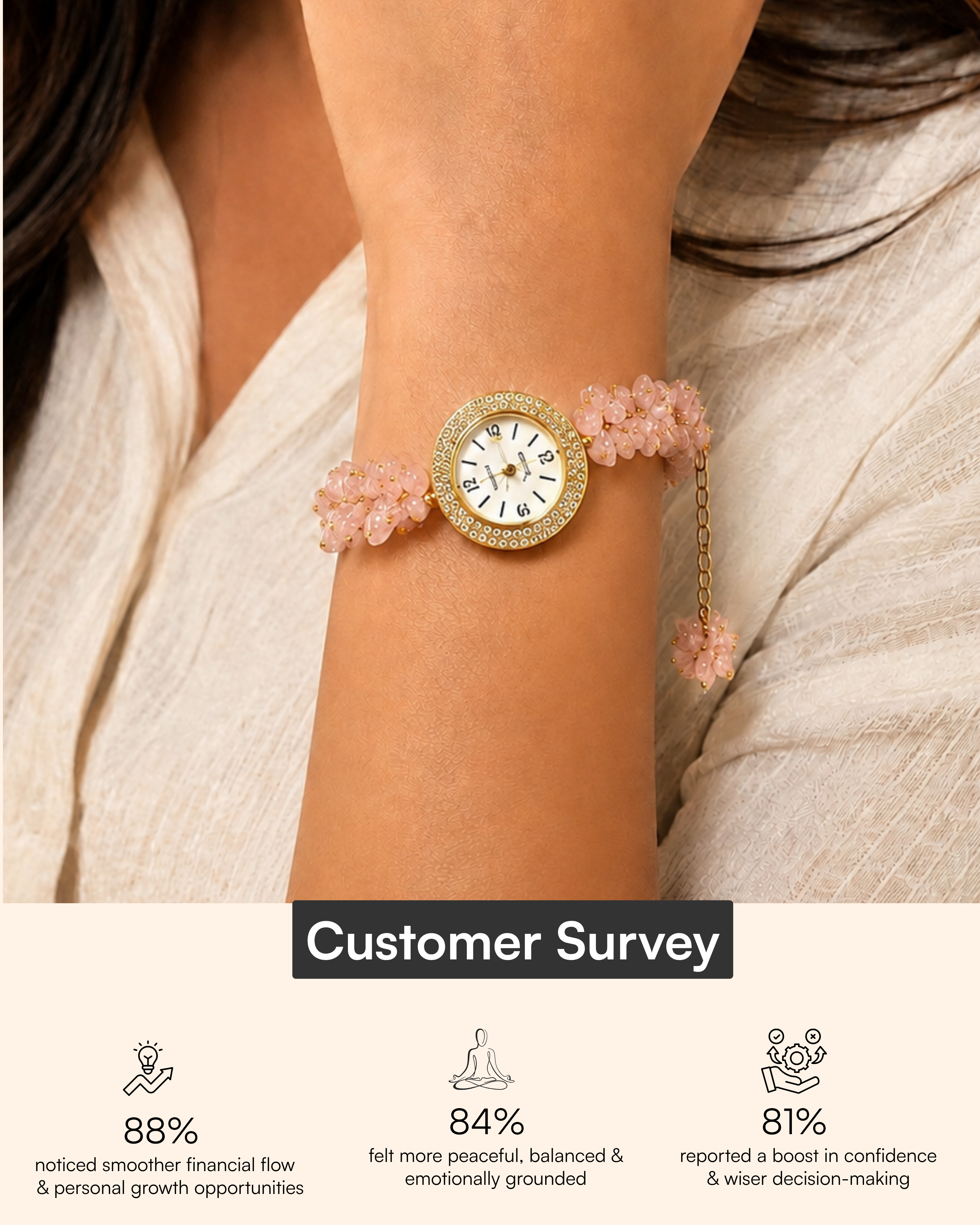 Crystal Queen Rose Quartz watch