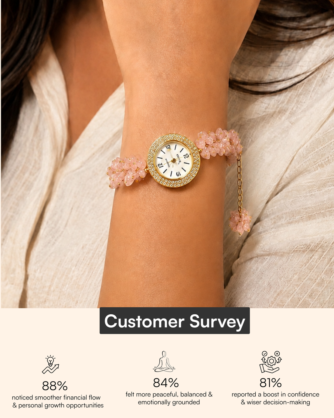 Crystal Queen Rose Quartz watch