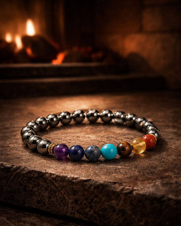 Pyrite Seven Chakra Band