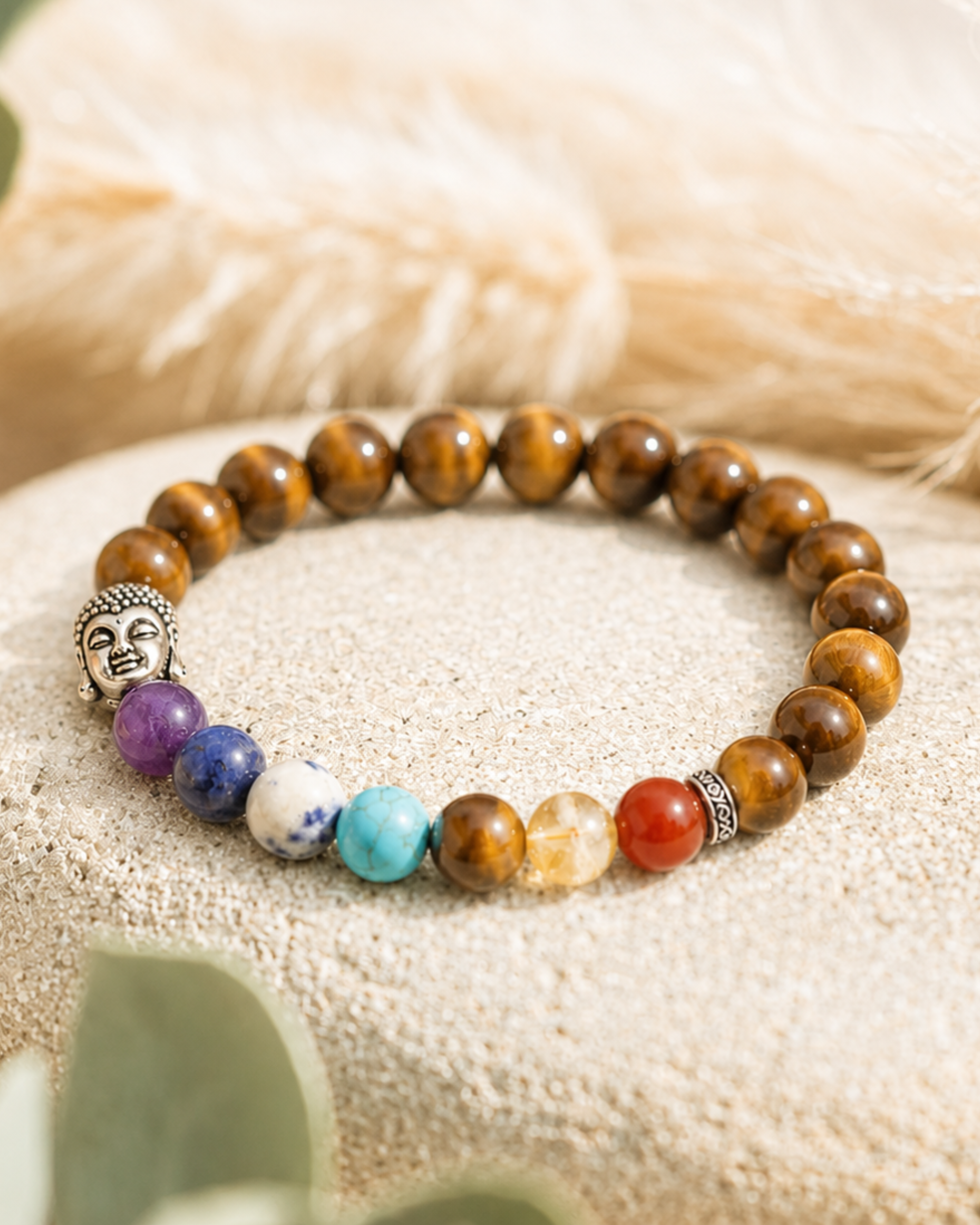 Tiger Eye Seven Chakra Band