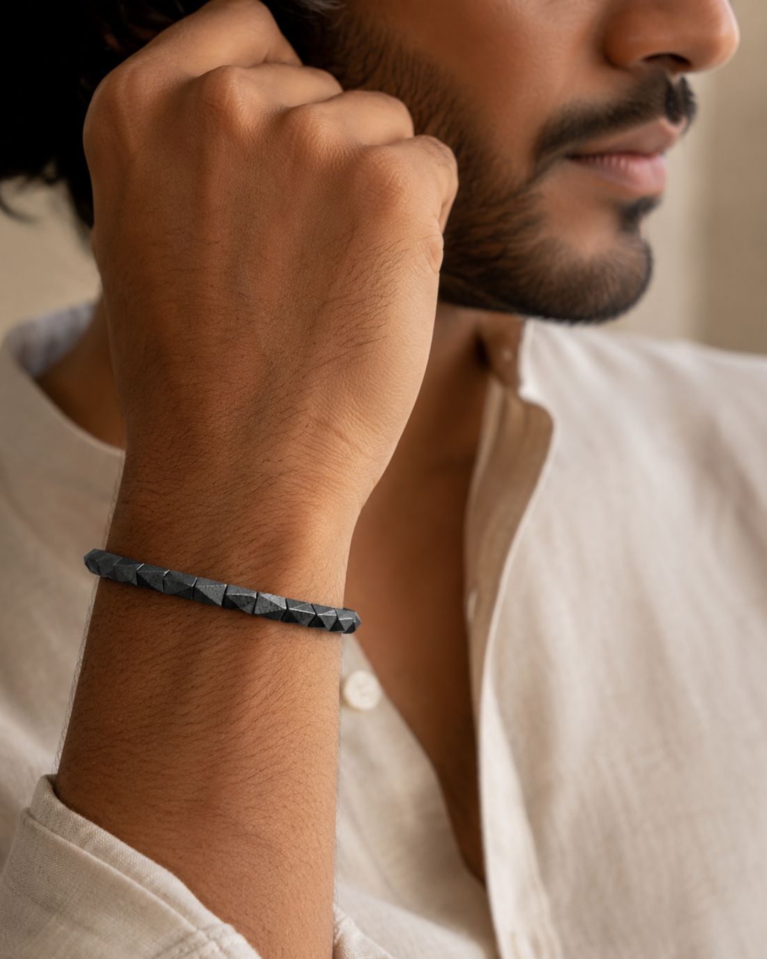 Golden Aura Pyrite Cube Band