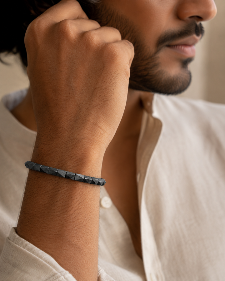 Golden Aura Pyrite Cube Band