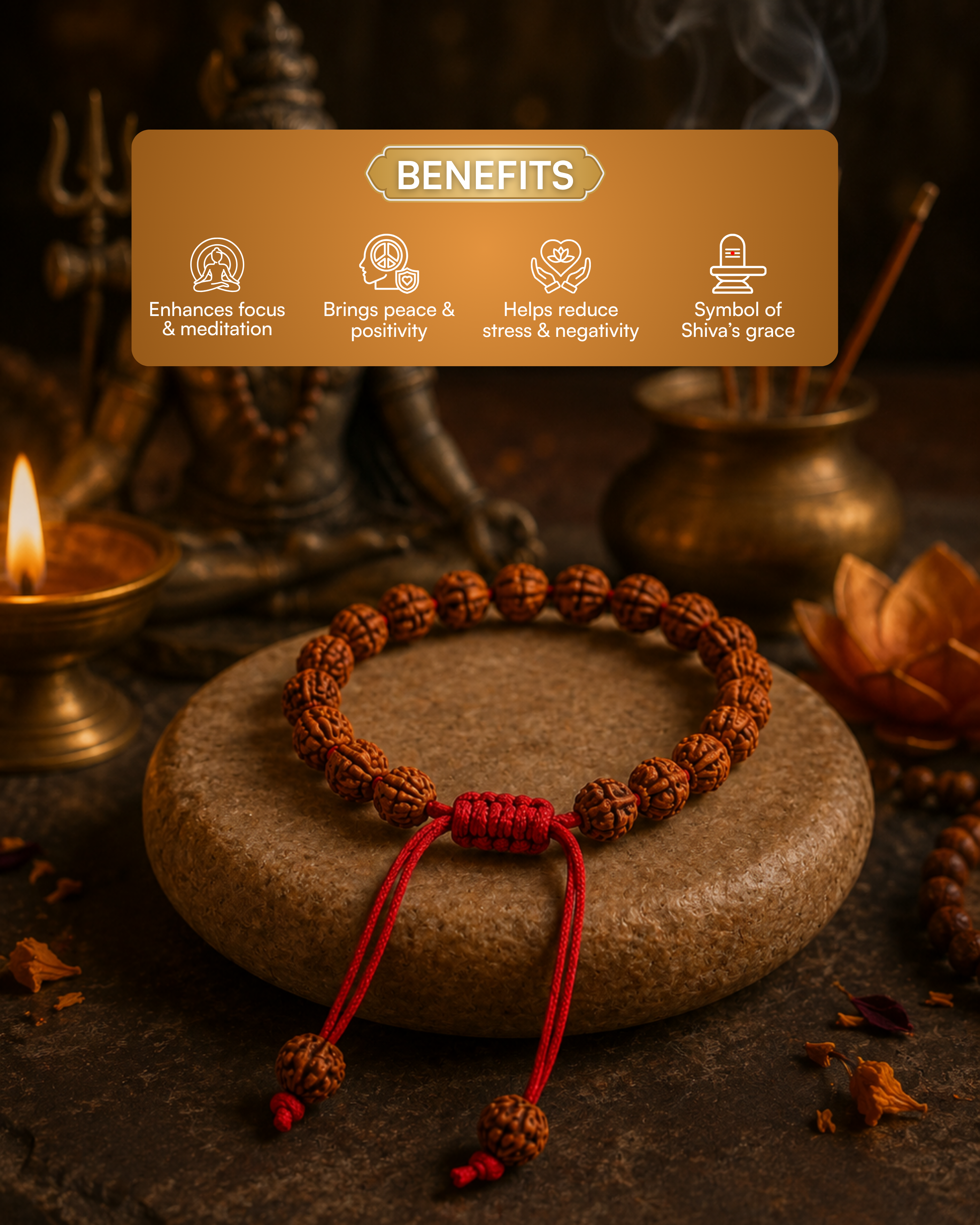 5- Mukhi Rudraksh TieUp Band