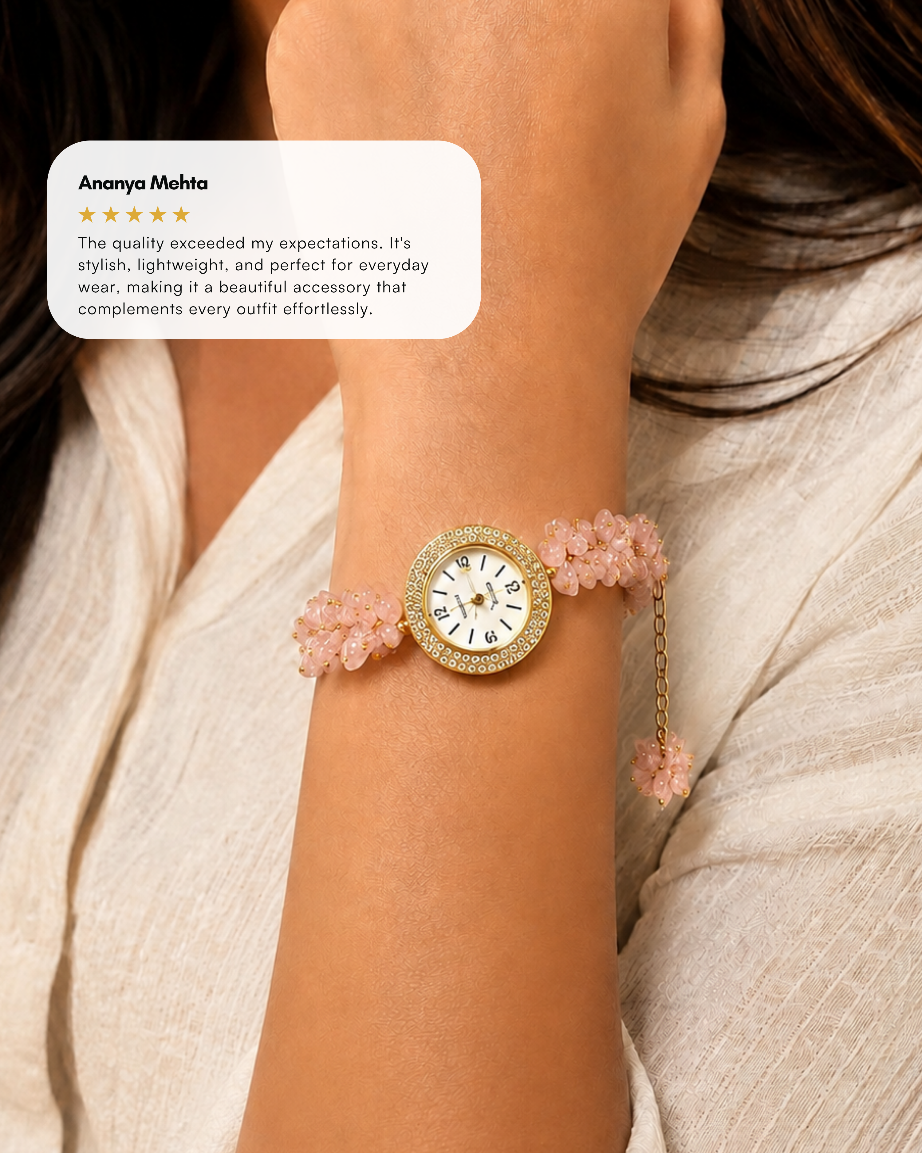 Crystal Queen Rose Quartz watch