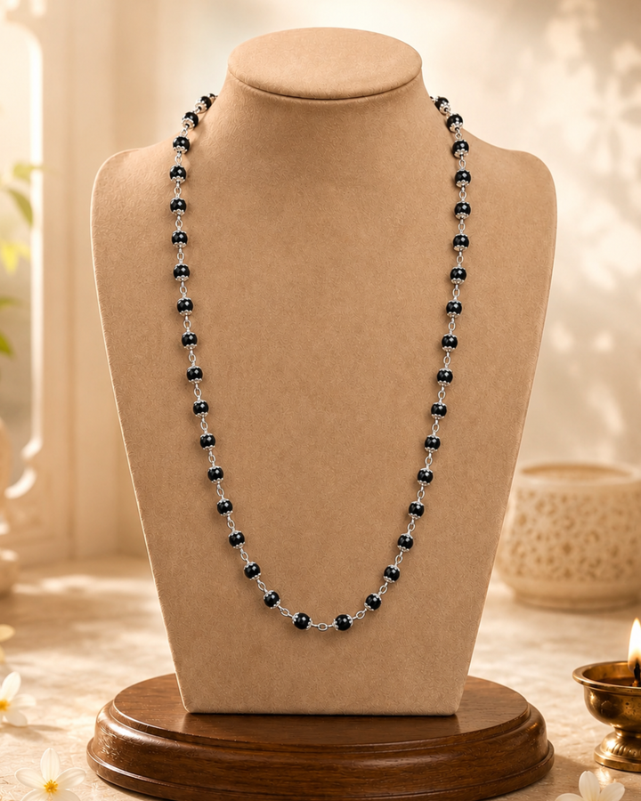 Silver Plated Karungali Mala