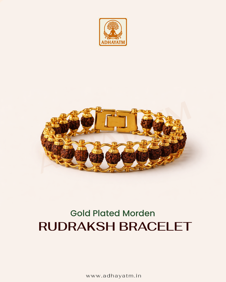Gold Plated Modern Rudraksh Bracelet