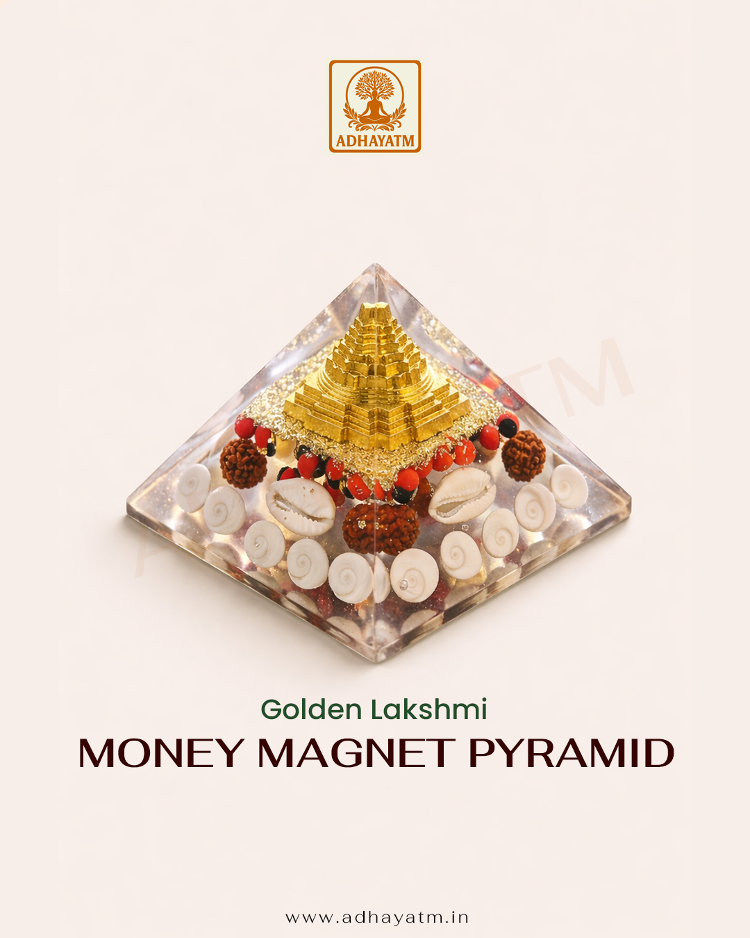 Golden Lakshmi Money Magnet Pyramid