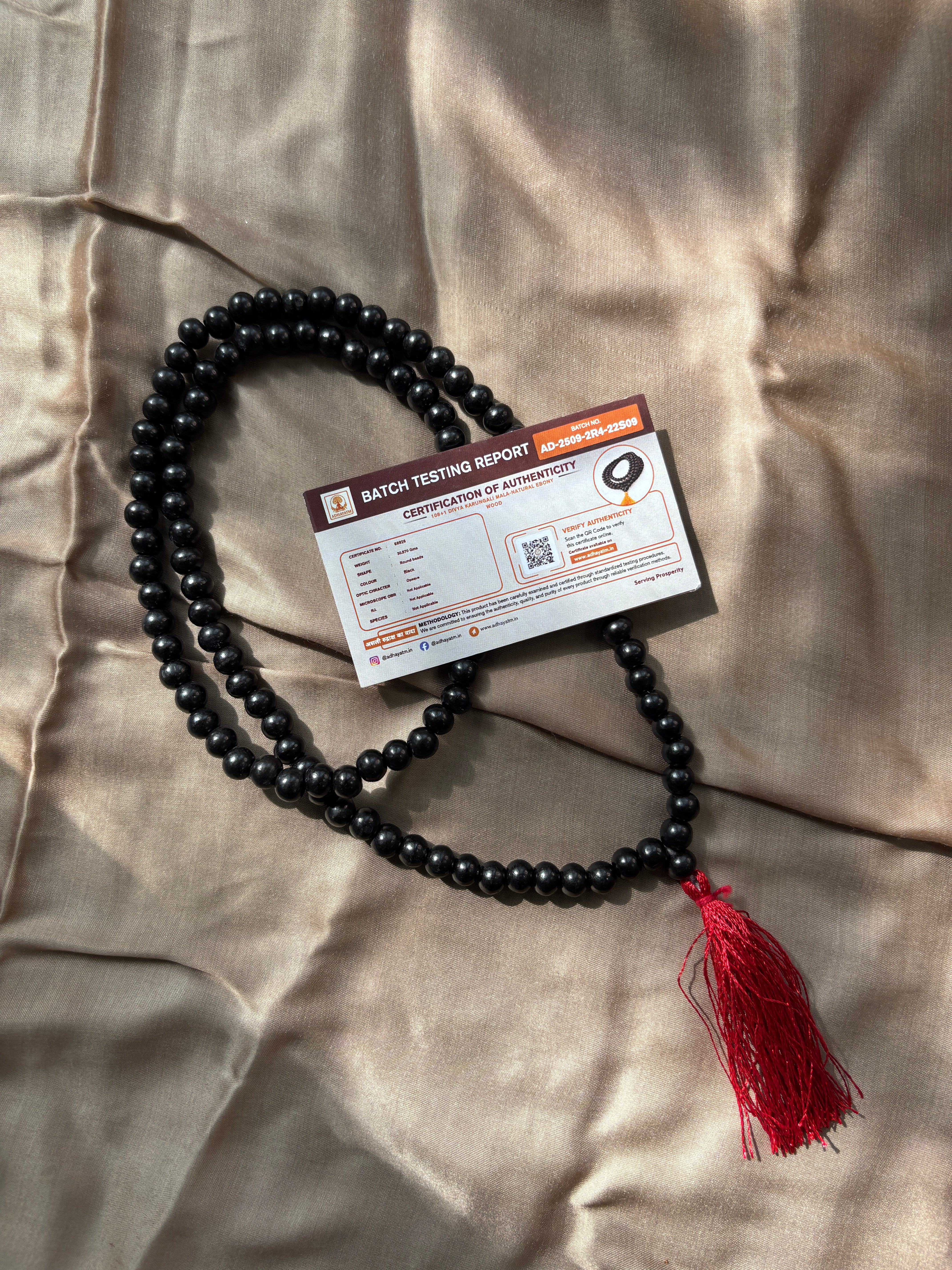 108+1 Divya Karungali Mala-Natural Ebony Wood