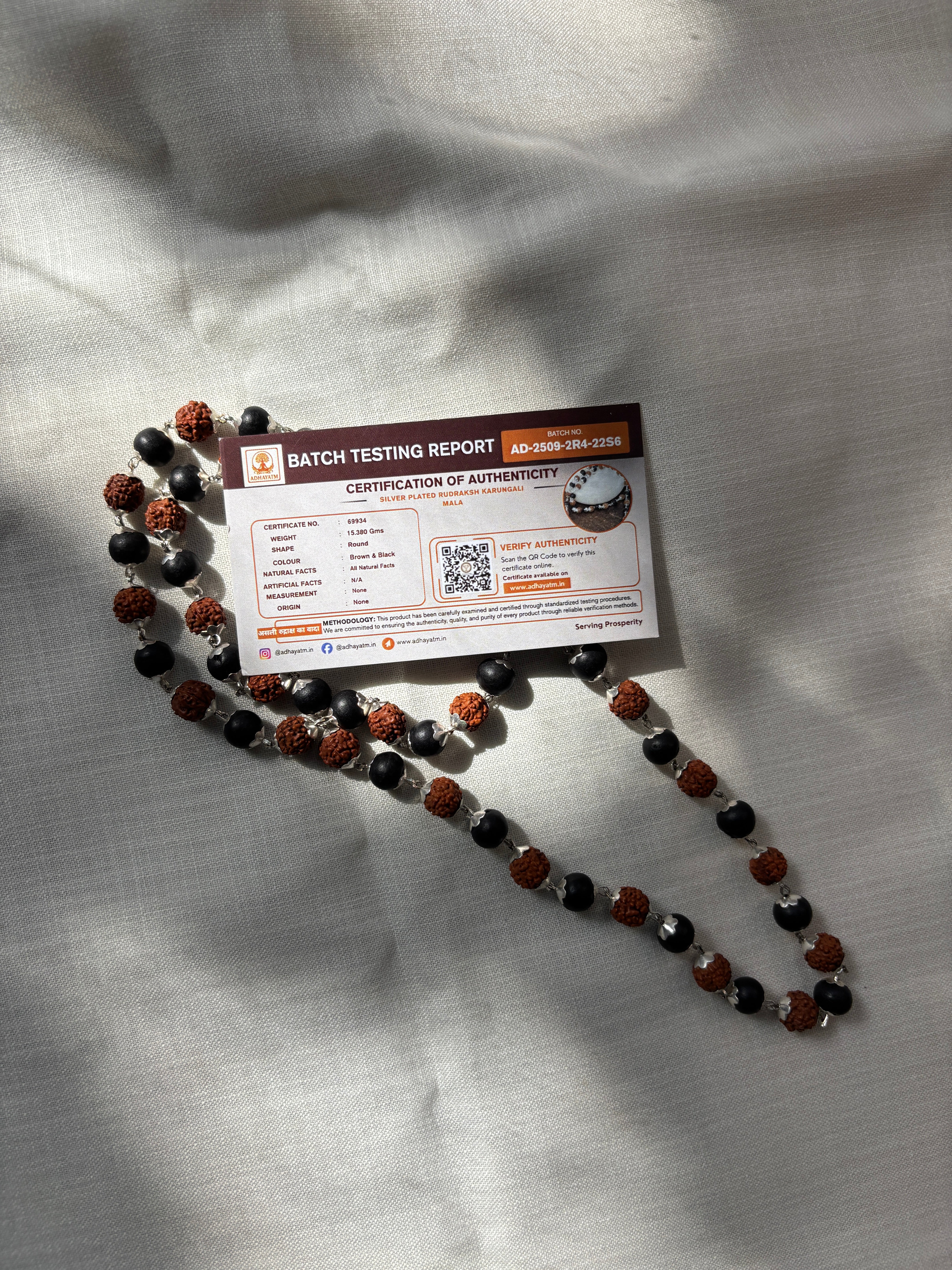 Silver Plated Rudraksh Karungali Mala