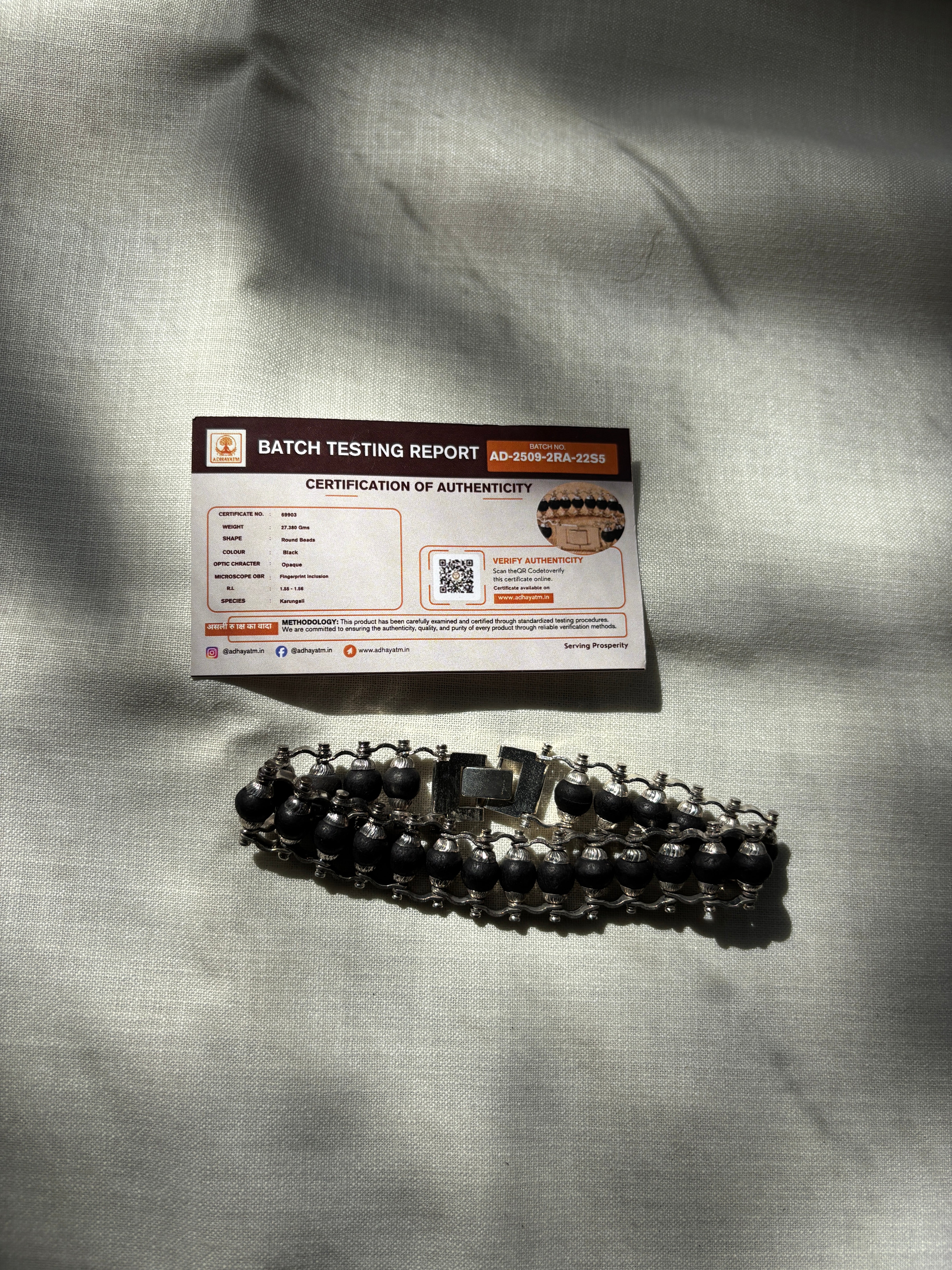 Silver Plated Karungali Modern Bracelet