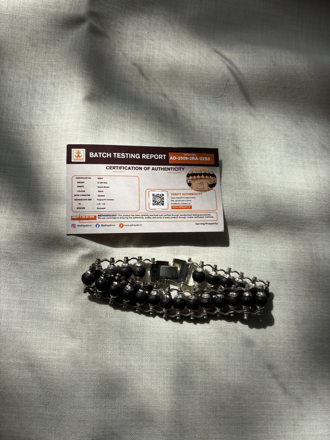 Silver Plated Karungali Modern Bracelet