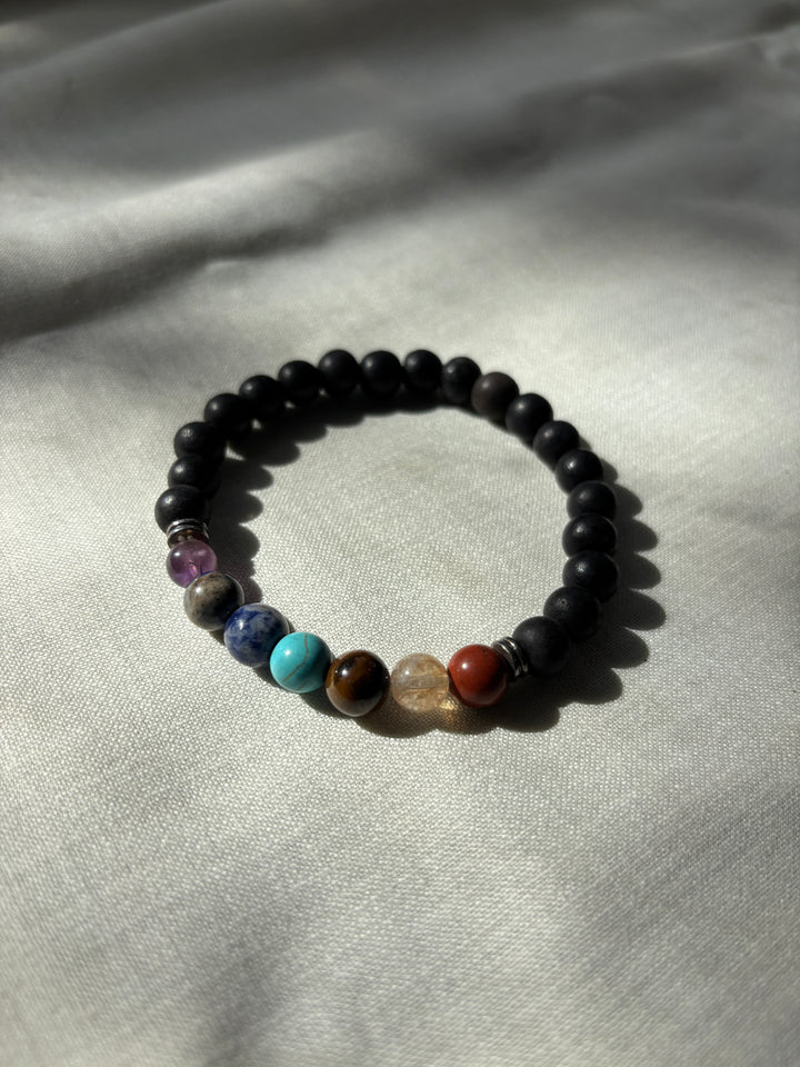 Karungali Seven Chakra Band-Natural Ebony Wood