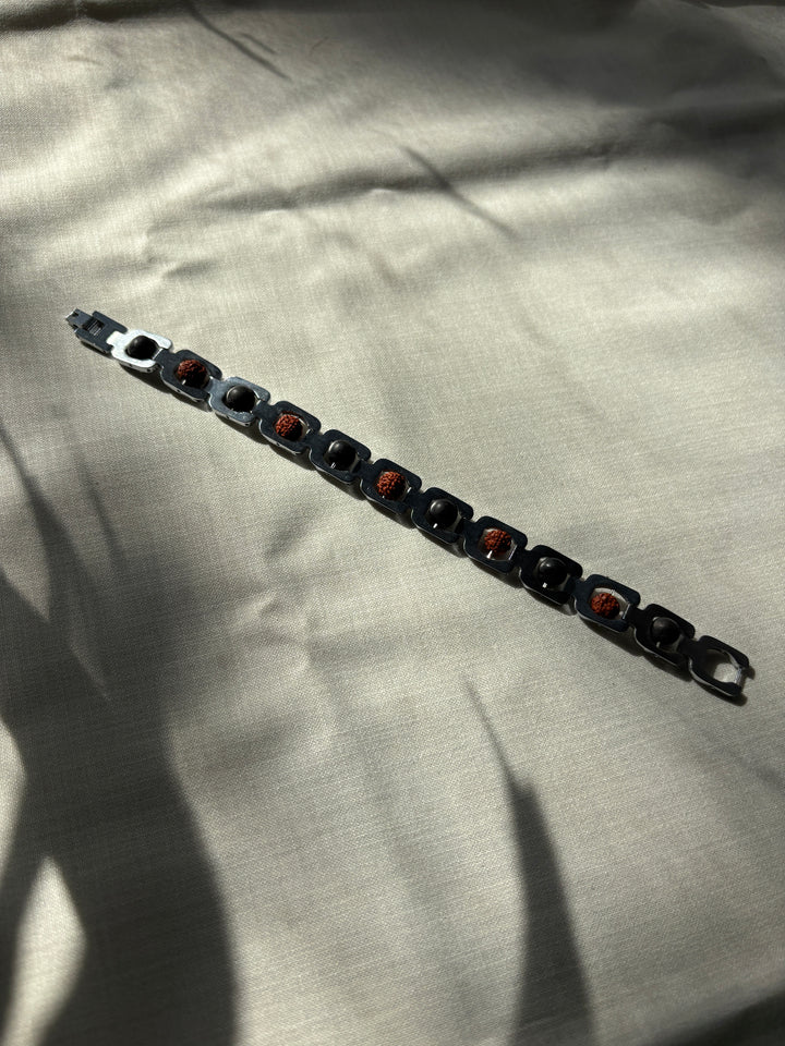 Silver Plated Essential Rudraksh Karungali Bracelet