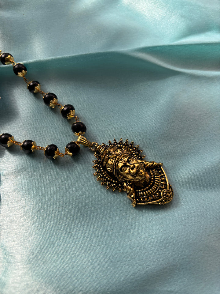 Gold plated Veer hanuman Karungali Shakti Mala