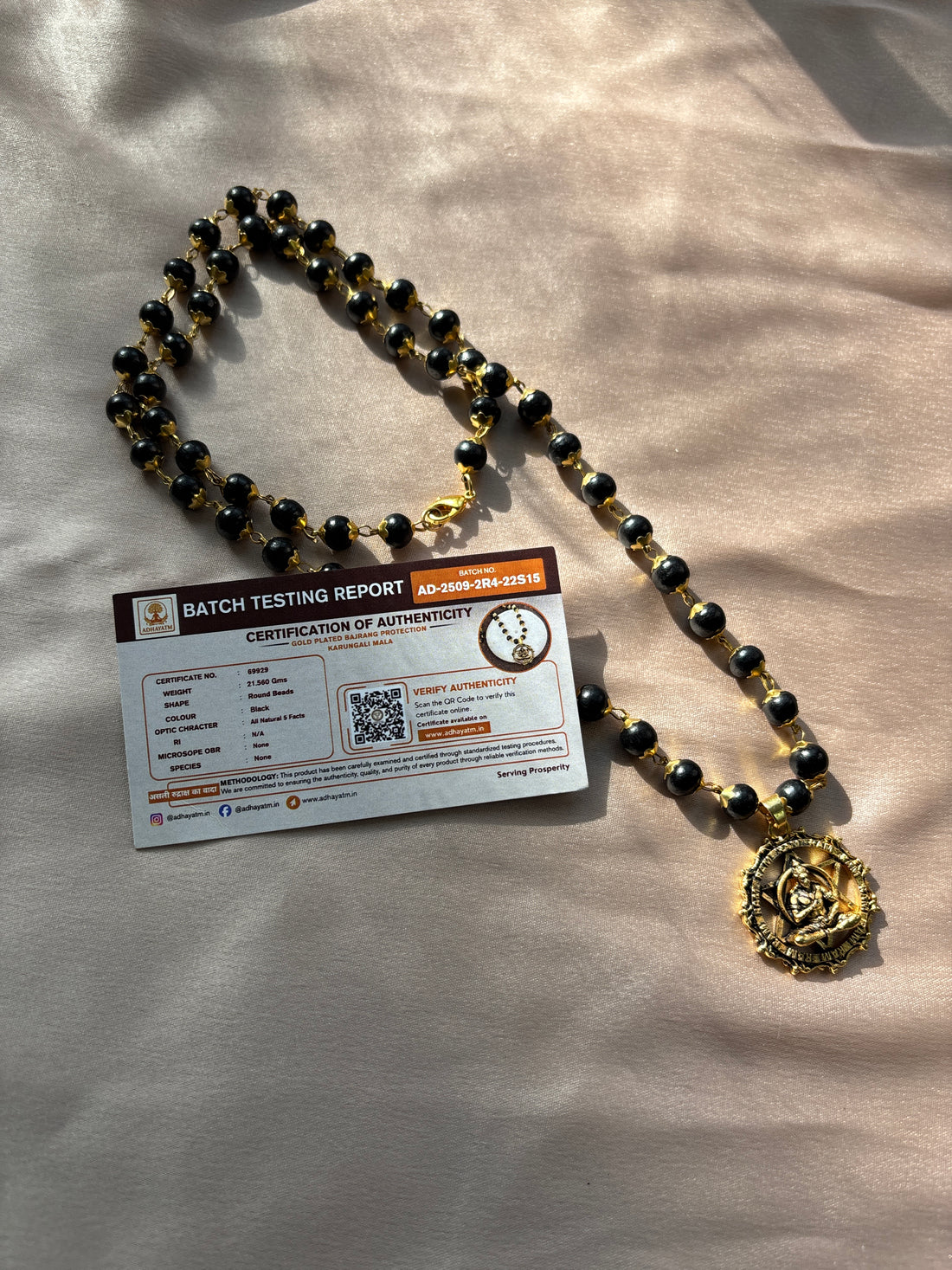 Gold Plated Bajrang Protection Karungali Mala