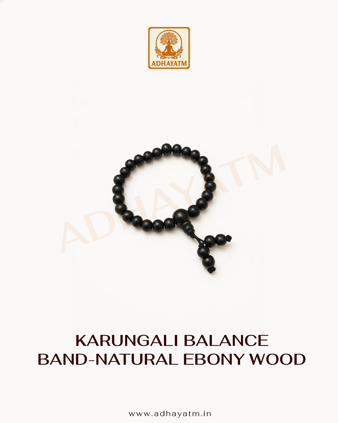 Karungali Balance Band-Natural Ebony Wood