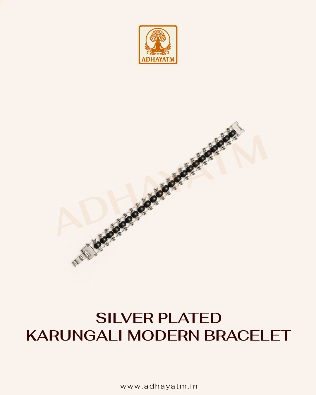 Silver Plated Karungali Modern Bracelet