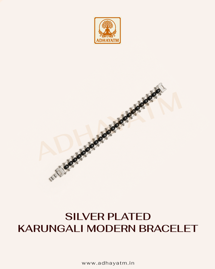 Silver Plated Karungali Modern Bracelet